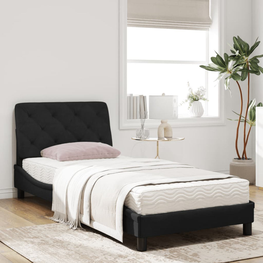 Bed met matras fluweel zwart 80x200 cm