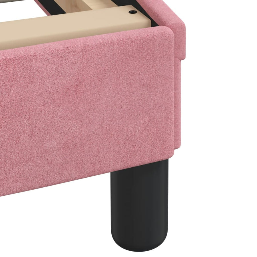 Bed met matras fluweel roze 80x200 cm