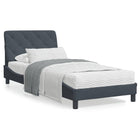 Bed met matras fluweel donkergrijs 90x190 cm