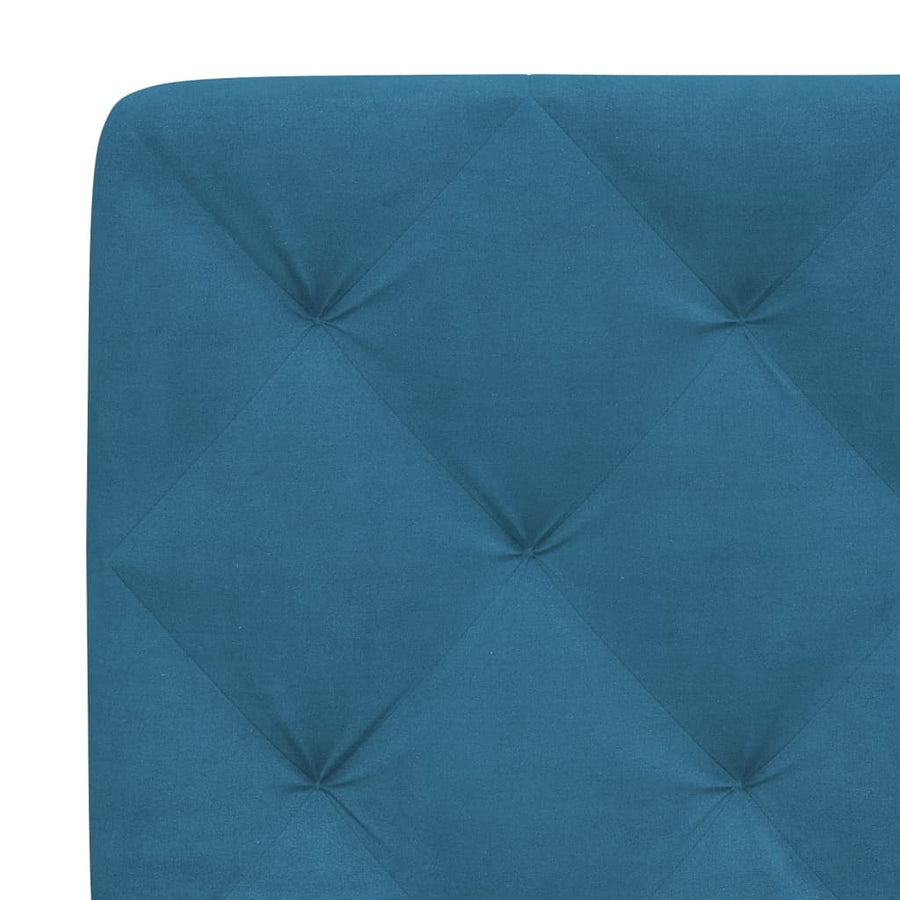 Bed met matras fluweel blauw 90x200 cm