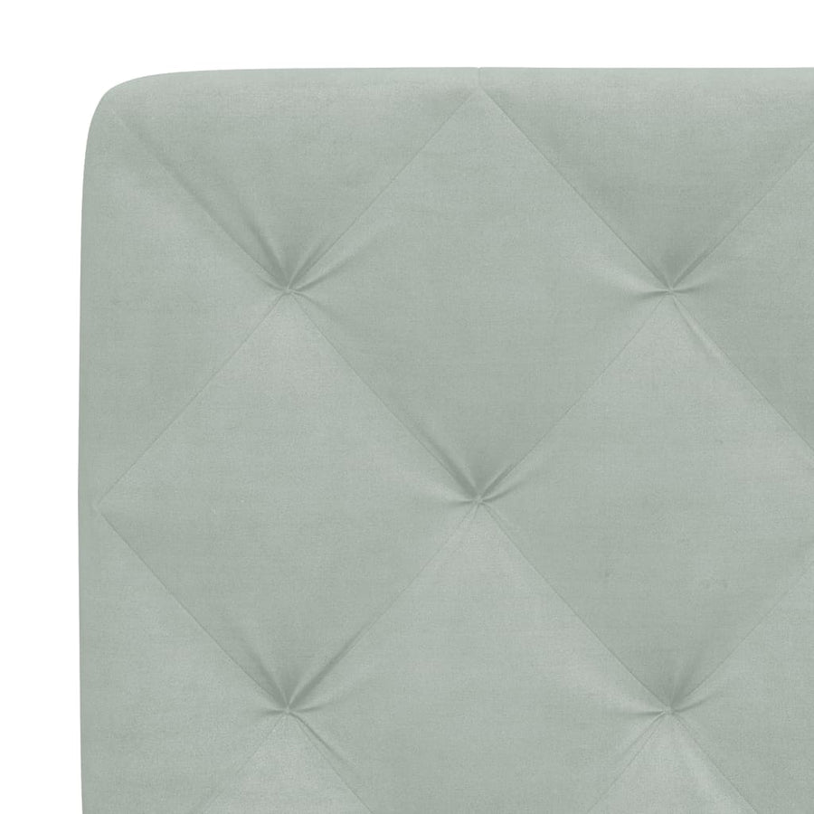 Bed met matras fluweel lichtgrijs 100x200 cm