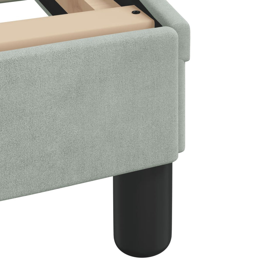 Bed met matras fluweel lichtgrijs 100x200 cm