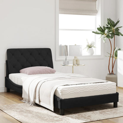 Bed met matras fluweel zwart 100x200 cm