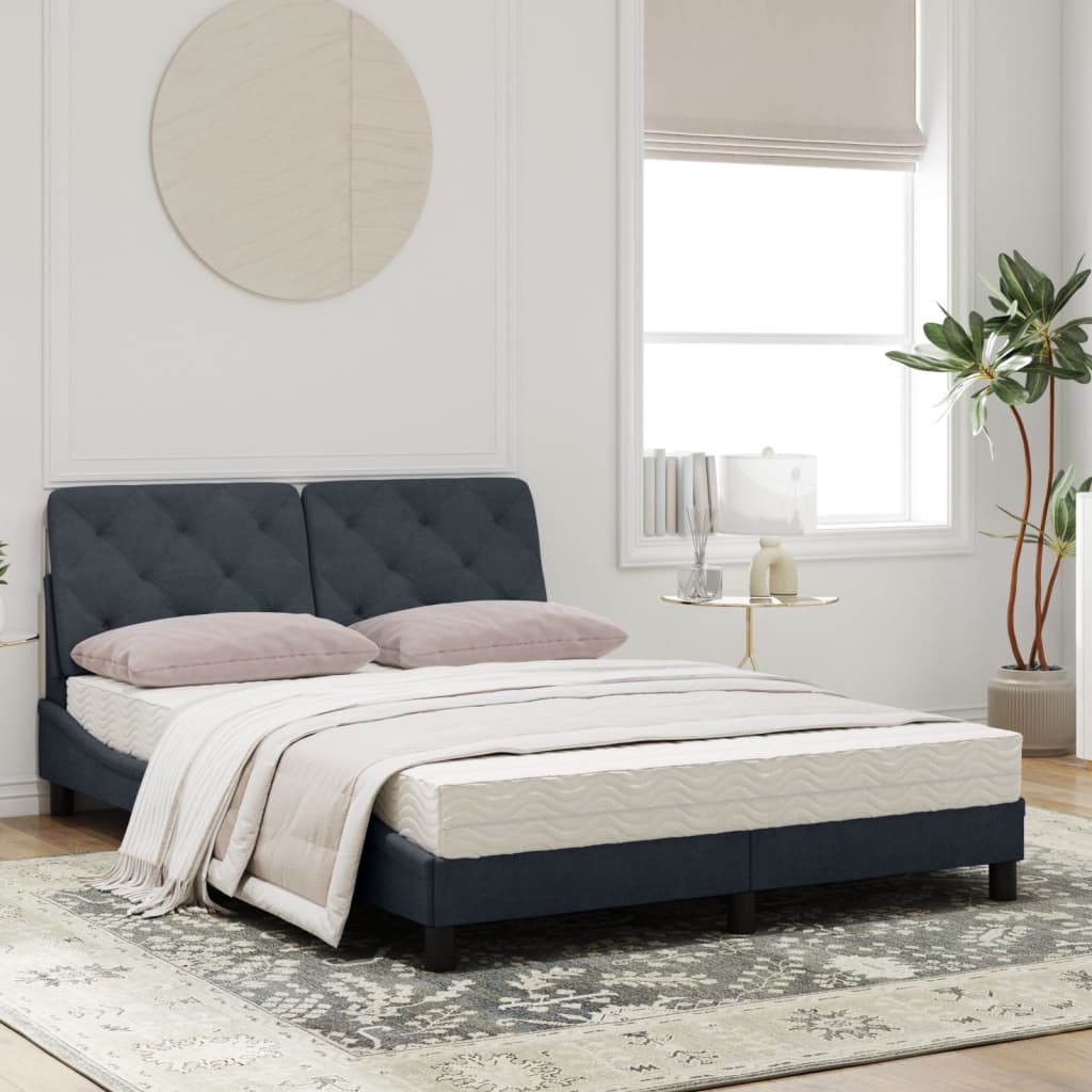 Bed met matras fluweel donkergrijs 120x200 cm