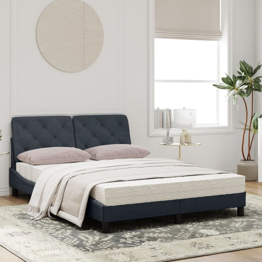 Bed met matras fluweel donkergrijs 120x200 cm