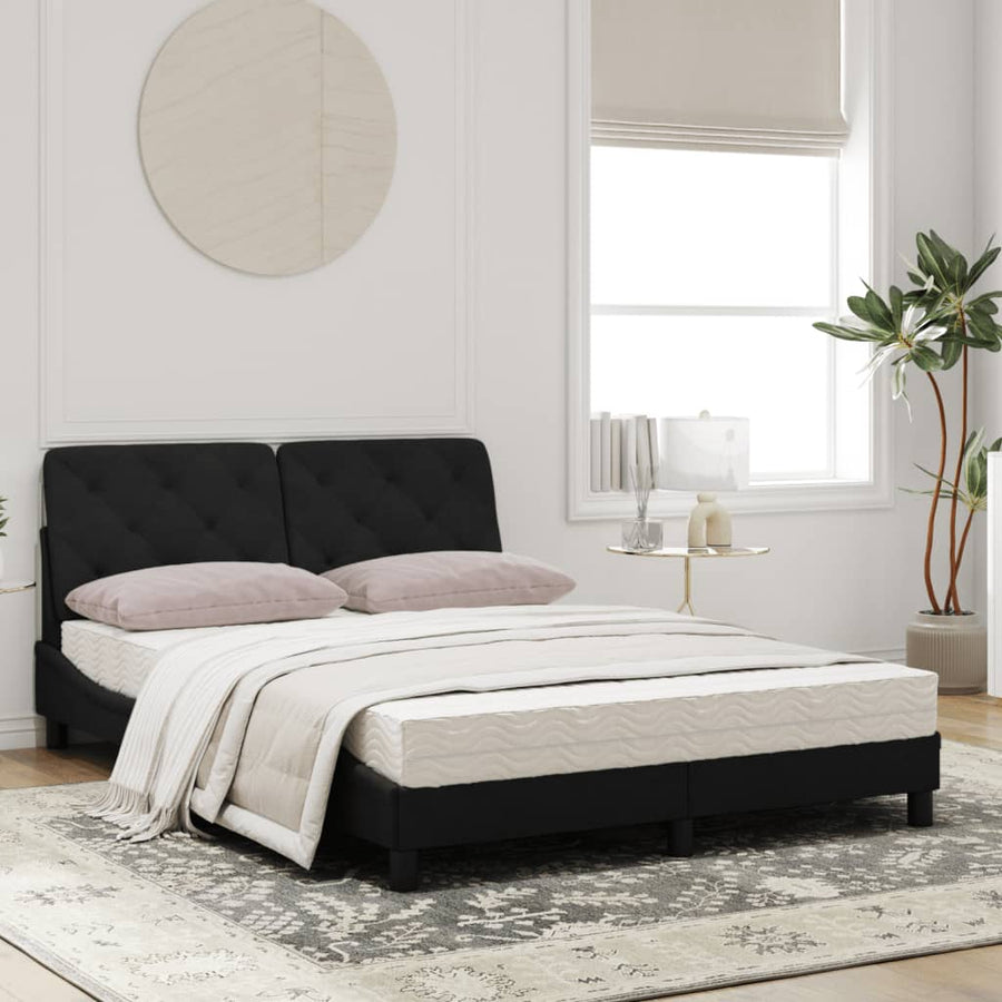 Bed met matras fluweel zwart 120x200 cm