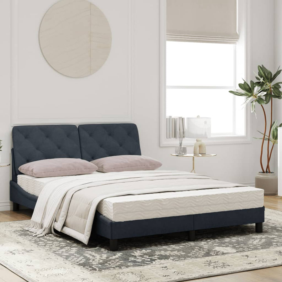 Bed met matras fluweel donkergrijs 140x190 cm