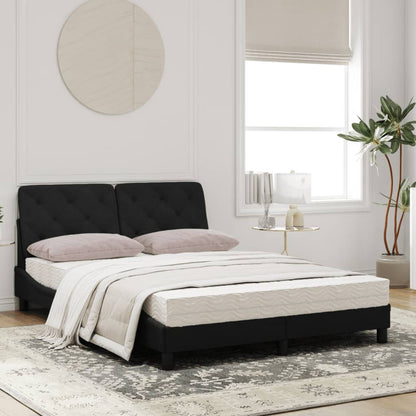 Bed met matras fluweel zwart 140x190 cm