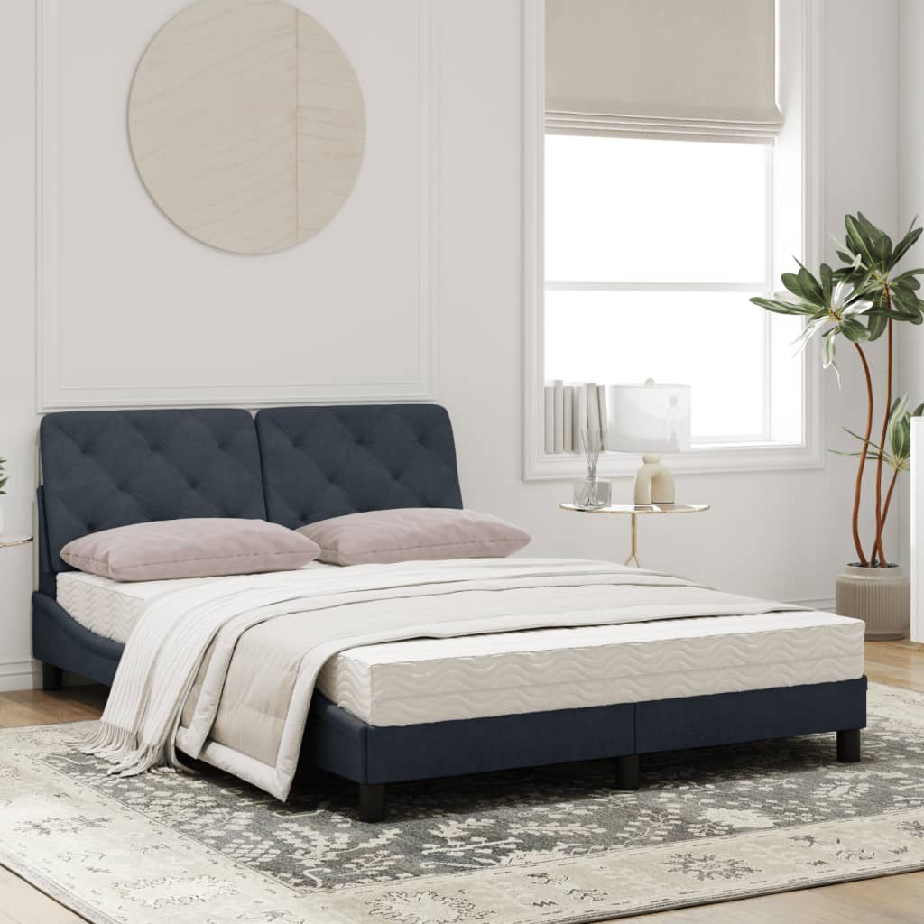 Bed met matras fluweel donkergrijs 140x200 cm