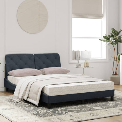 Bed met matras fluweel donkergrijs 140x200 cm