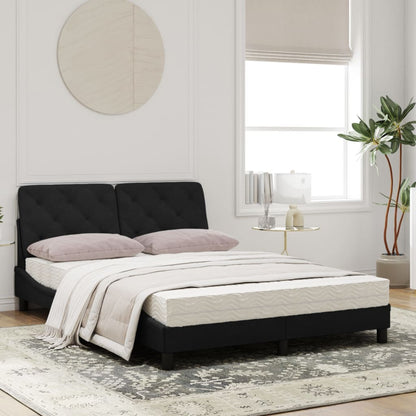 Bed met matras fluweel zwart 140x200 cm