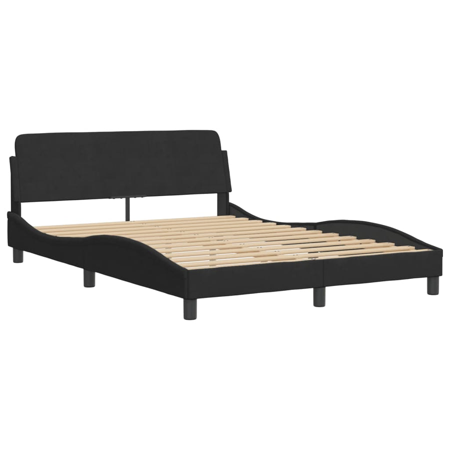 Bed met matras fluweel zwart 140x200 cm
