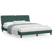 Bed met matras 160x200 cm donkergroen fluweel