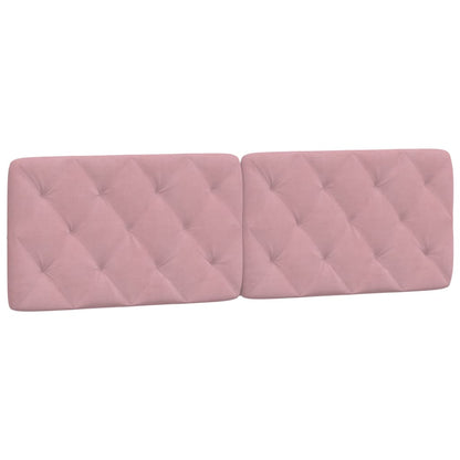 Bed met matras fluweel roze 160x200 cm