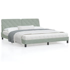 Bed met matras fluweel lichtgrijs 180x200 cm