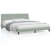 Bed met matras 180x200 cm lichtgrijs fluweel