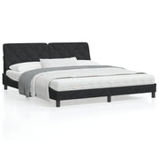 Bed met matras 180x200 cm fluweel zwart