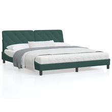 Bed met matras fluweel donkergroen 180x200 cm
