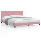 Bed met matras fluweel roze 180x200 cm