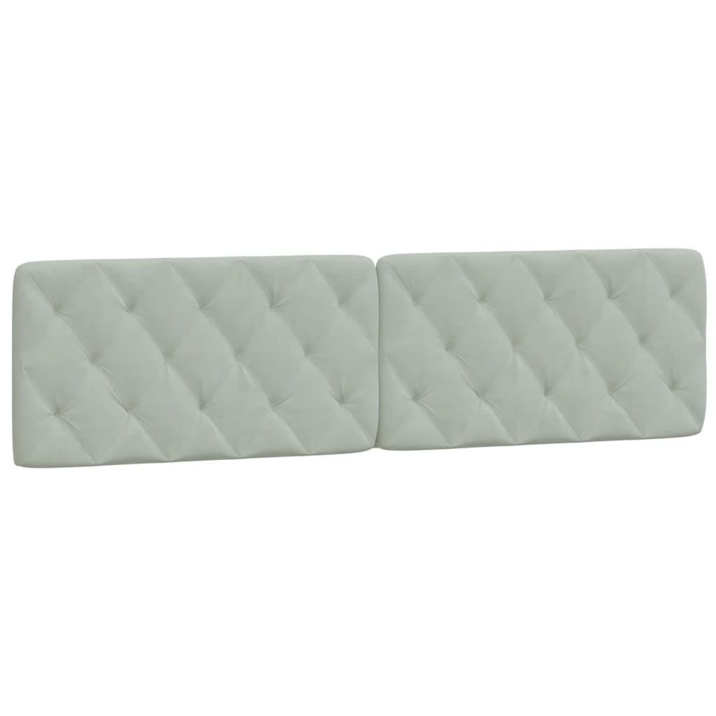 Bed Met Matras Fluweel 200 x 200 cm Lichtgrijs