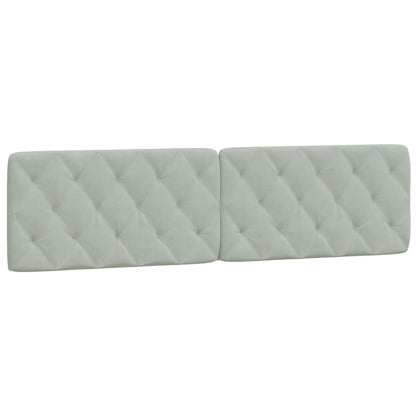 Bed Met Matras Fluweel 200 x 200 cm Lichtgrijs
