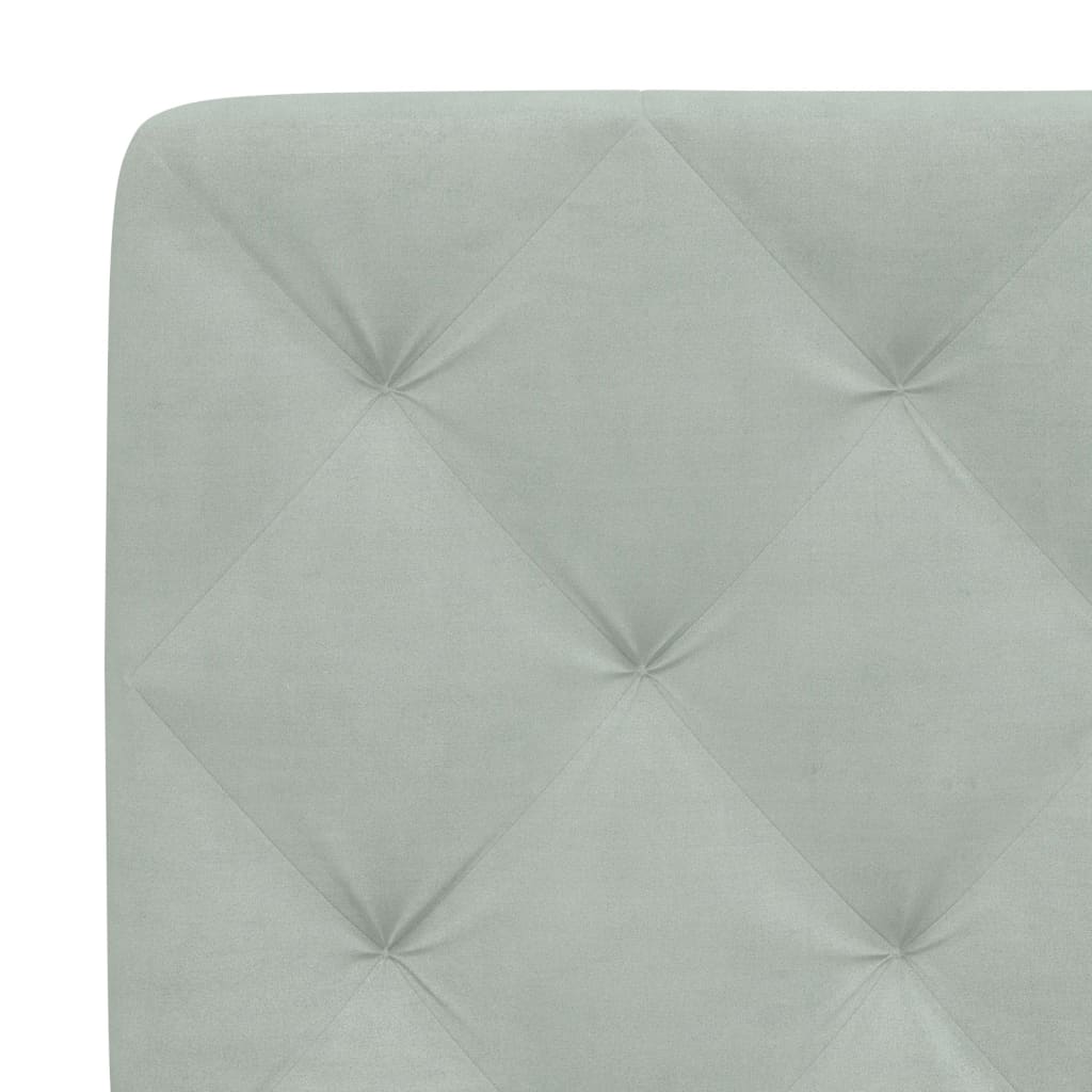 Bed Met Matras Fluweel 200 x 200 cm Lichtgrijs