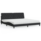 Bed met matras fluweel zwart 200x200 cm