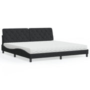 Bed with velvet black mattress 200x200 cm