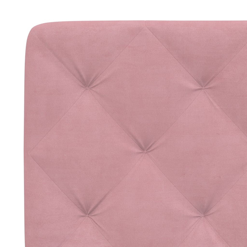 Bed met matras fluweel roze 200x200 cm