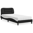 Bed met matras kunstleer zwart en wit 80x200 cm