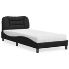 Bed met matras kunstleer zwart 90x190 cm