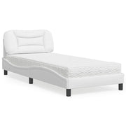 Bed met matras 90x200 cm wit kunstleer