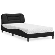 Bed met matras 100x200 cm kunstleer zwart