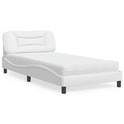 Bed met matras 100x200 cm kunstleer wit