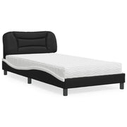 Bed met matras 100x200 cm kunstleer zwart wit