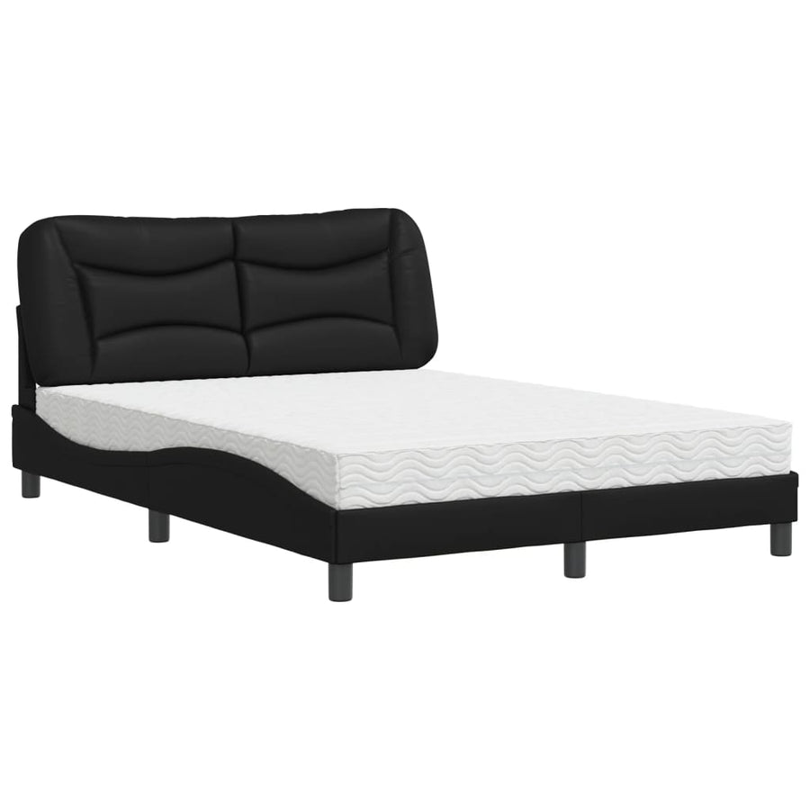 Bed met matras kunstleer zwart 120x200 cm