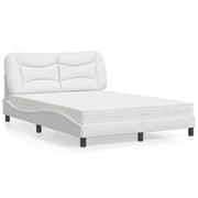 Bed met matras 120x200 cm kunstleer wit