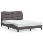 Bed met matras kunstleer grijs 120x200 cm