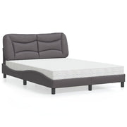 Bed met matras 120x200 cm kunstleer grijs