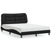 Bed met matras 120x200 cm kunstleer zwart wit