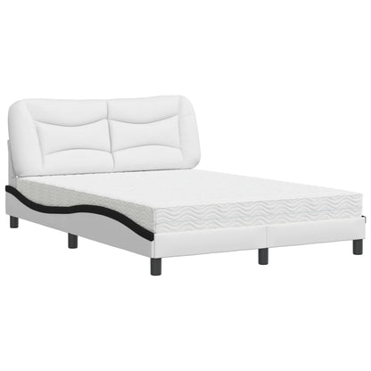Bed met matras kunstleer zwart en wit 120x200 cm