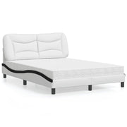 Bed met matras 120x200 cm kunstleer zwart wit