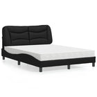 Bed met matras kunstleer zwart 140x190 cm