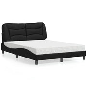 Bed met matras 140x190 cm kunstleer zwart
