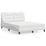 Bed met matras 140x190 cm kunstleer wit