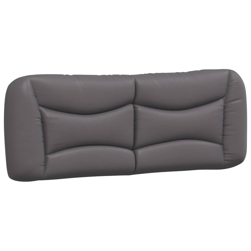 Bed met matras kunstleer grijs 140x190 cm