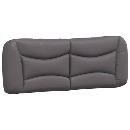 Bed met matras kunstleer grijs 140x190 cm