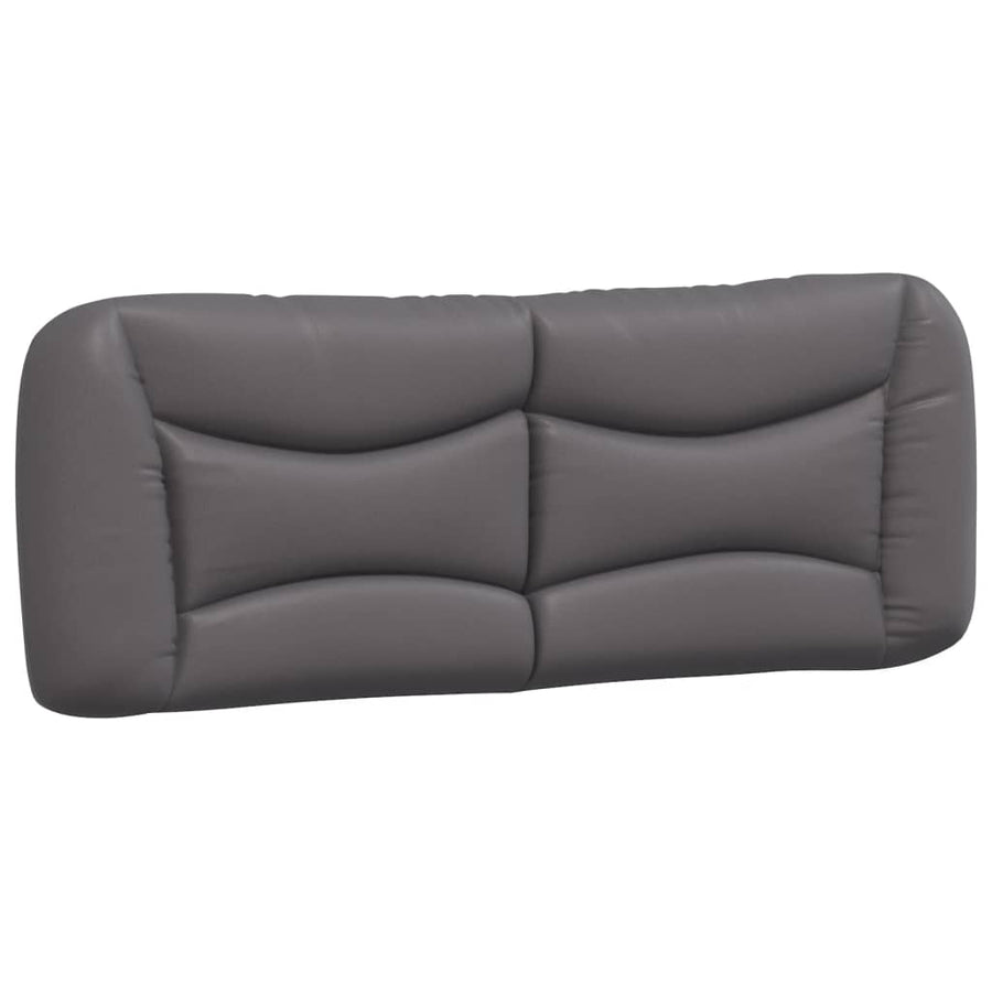 Bed met matras kunstleer grijs 140x190 cm