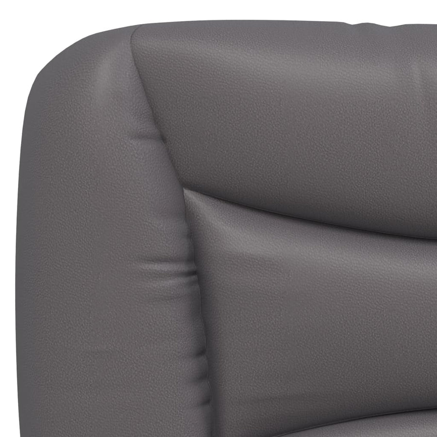 Bed met matras kunstleer grijs 140x190 cm
