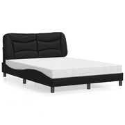 Bed met matras 140x200 cm kunstleer zwart